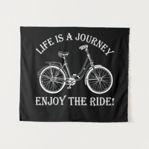 Das Leben ist eine Reise Genießen Sie das Fahrrad Wandteppich