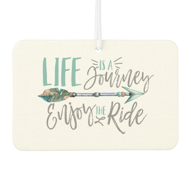 Das Leben ist eine Reise Genießen Sie den Rad Boho Autolufterfrischer (Vorderseite)