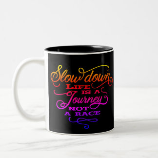 Das Leben ist eine Reise Zweifarbige Tasse