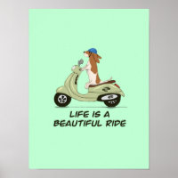 Das Leben ist eine schöne Fahrt - Hund auf Vespa -