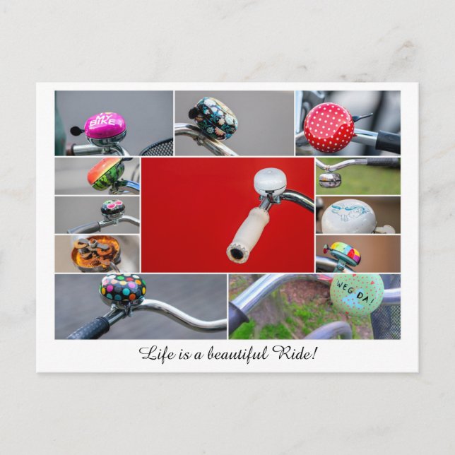 Das Leben ist eine schöne Fahrt mit dem Fahrrad! Postkarte (Vorderseite)