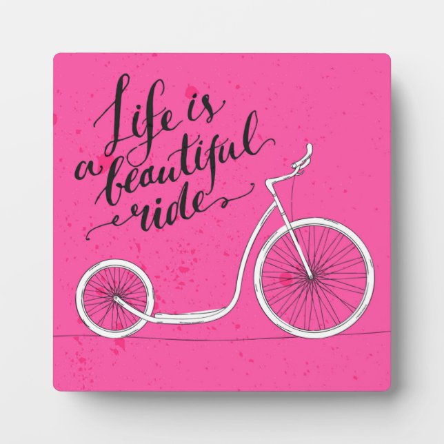 Das Leben ist eine schöne Fahrt pink Fotoplatte (Vorderseite)