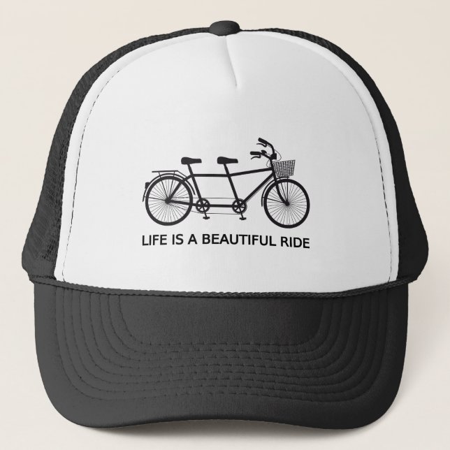 Das Leben ist eine schöne Fahrt, Tandemfahrrad Truckerkappe (Vorderseite)