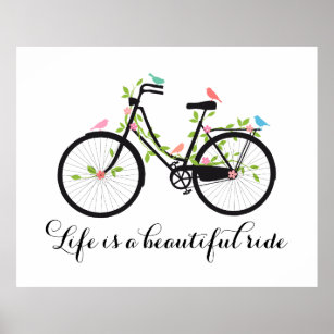 Das Leben ist eine schöne Fahrt, Vintages Fahrrad Poster