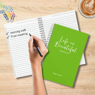 Das Leben ist eine schöne grüne Checkliste für die Notizbuch