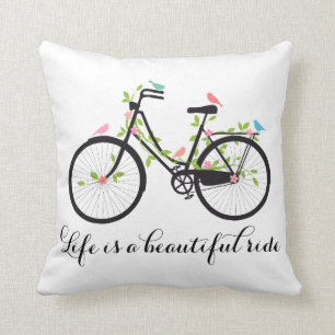 Das Leben ist eine schöne Reise, altes Fahrrad Kissen