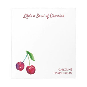 Das Leben ist eine Schüssel Cherries Niedlich Girl Notizblock