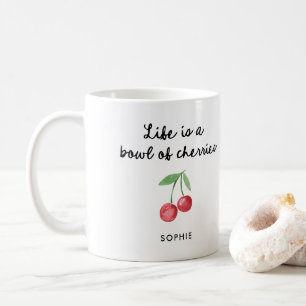Das Leben ist eine Schüssel Kirschen   Niedliches  Kaffeetasse