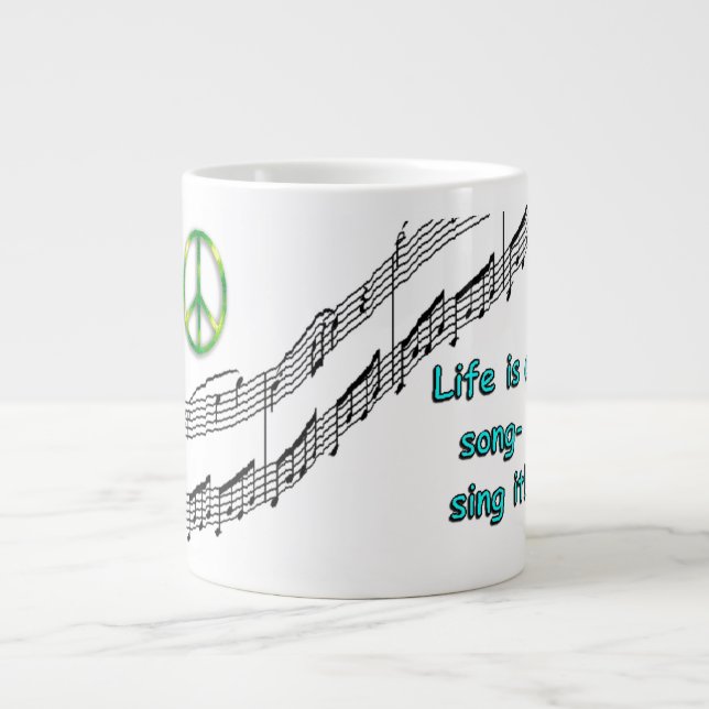 Das Leben ist eine Song-Tasse Jumbo-Tasse (Vorderseite)