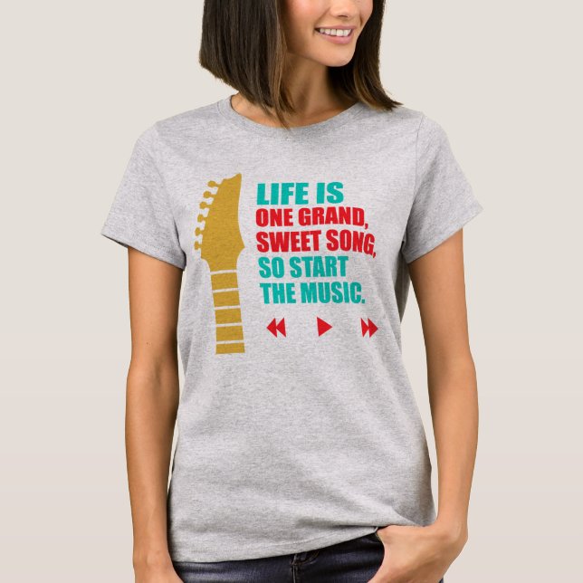 Das Leben ist eine süße Song-Gitarre T-Shirt (Vorderseite)