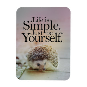 Das Leben ist einfach Niedlicher Igel Inspiration  Magnet