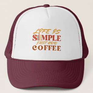 DAS LEBEN IST EINFACH, UM KAFFEE-KAFFEINE-ADDICT H TRUCKERKAPPE