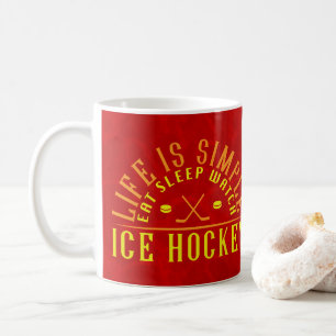 Das Leben ist einfach zu essen Sleep Watch Eishock Kaffeetasse