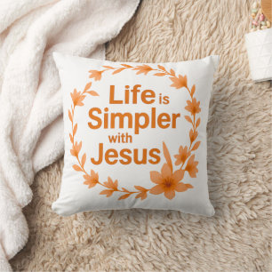 Das Leben ist einfacher mit Jesus im Herbst - Kiss Kissen