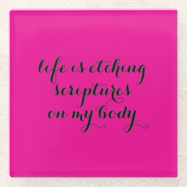 Das Leben ist erstickt Glasuntersetzer (Vorderseite)