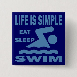 Das Leben ist, essen Schlaf-Schwimmen einfach Button