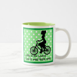 Das Leben ist für das Leben, es gut weiterfahren Zweifarbige Tasse