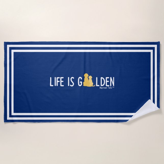 Das Leben ist Golden Dog Baden oder Strandtuch (Vorderseite)