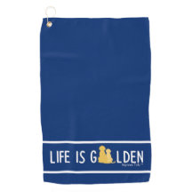 Das Leben ist Goldenes Golfhandtuch