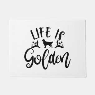 Das Leben ist goldig. Design für Golden Retriever Fußmatte