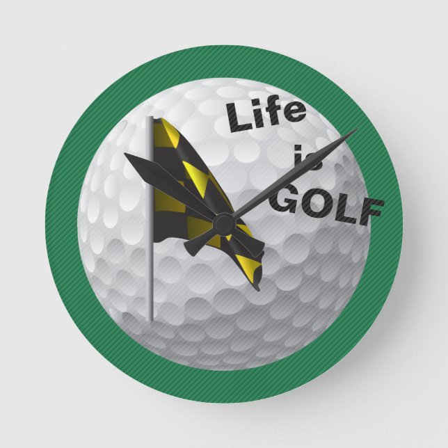 Das Leben ist Golf Flag Golfball Grüne Uhr (Vorderseite)