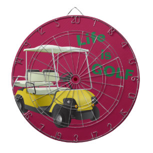 Das Leben ist Golfmobilgrüner roter Dartboard Dartscheibe