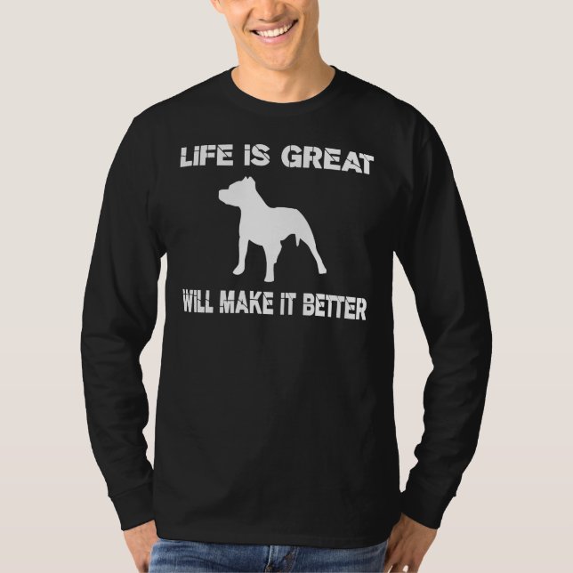 Das Leben ist großartige Grubenbullen wird es bess T-Shirt (Vorderseite)
