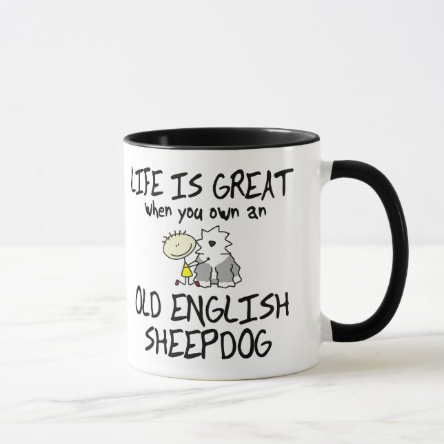 Das Leben ist großer alter englischer Schäferhund Tasse (Rechts)