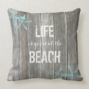 Das Leben ist gut am Throw-Kissen am Strand Kissen