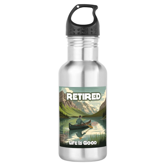 Das Leben ist gut. Edelstahlflasche (Vorderseite)