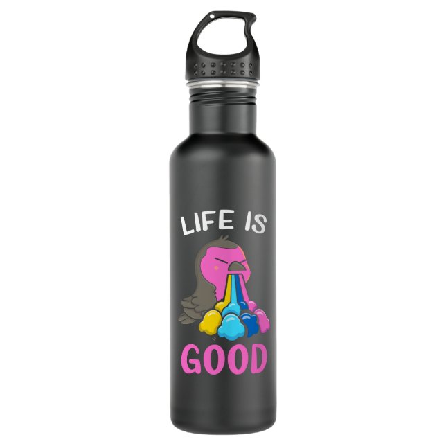 Das Leben ist gut Edelstahlflasche (Vorderseite)
