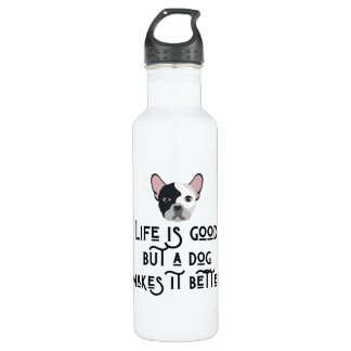 Das Leben ist gut, ein Hund macht es besser Edelstahlflasche