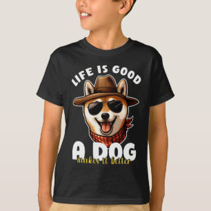 Das Leben ist gut, ein Hund macht es besser, Hunde T-Shirt