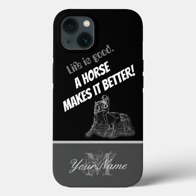 Das Leben ist gut. Ein Pferd macht es besser! Case-Mate iPhone Hülle (Rückseite)