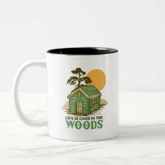 Das Leben ist gut im Wald Zweifarbige Tasse