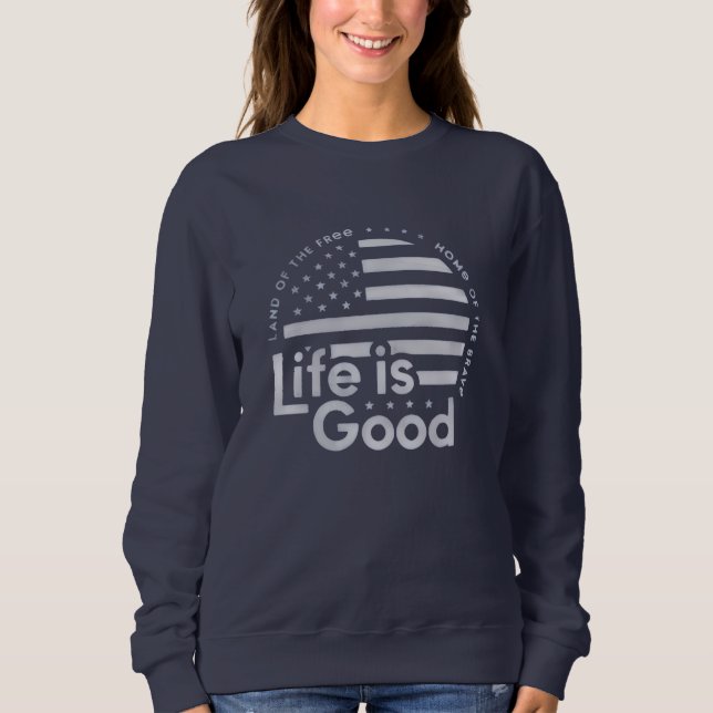 Das Leben ist gut. Mens Crusher T-Shirt Lig Flag C Sweatshirt (Vorderseite)