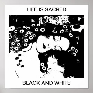 DAS LEBEN IST HEILIGES SCHWARZWEISS POSTER