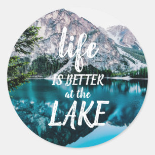 Das Leben ist in dem See besser Runder Aufkleber