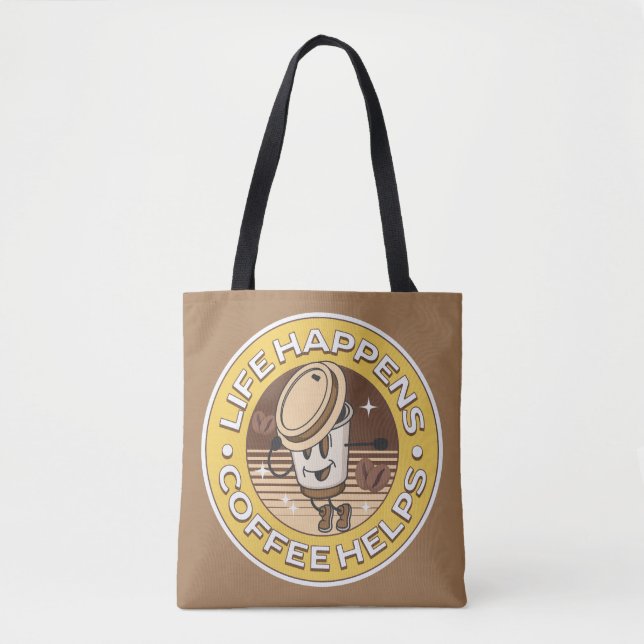 Das Leben ist, Kaffee hilft Tasche (Vorderseite)