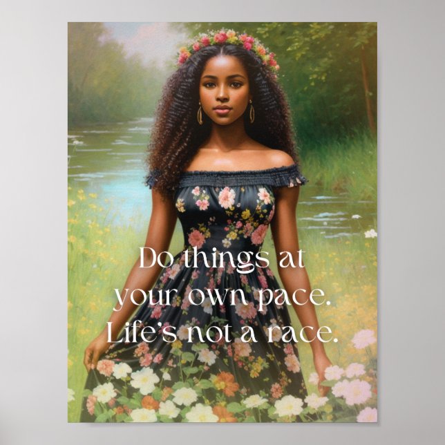 Das Leben ist keine Rasse Schwarze Frauenkunst Poster (Vorne)