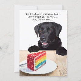 Das Leben ist kurz, essen Sie den Kuchen - Schwarz Einladung