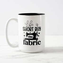 Das Leben ist kurz, kaufen Sie Stoff Zweifarbige Tasse