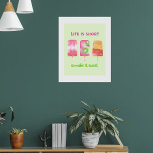 Das Leben ist kurz Motivierend Poster