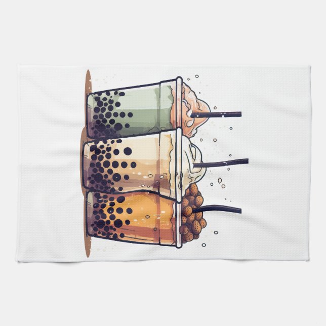 Das Leben ist kurz, trinken Sie den Boba Geschirrtuch (Horizontal)