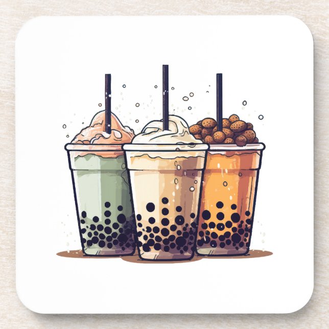 Das Leben ist kurz, trinken Sie den Boba Getränkeuntersetzer (Vorderseite)
