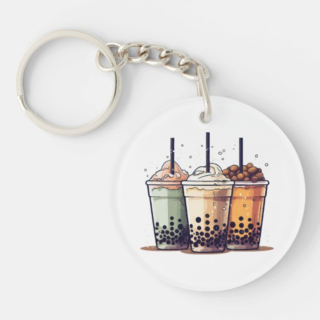 Das Leben ist kurz, trinken Sie den Boba Schlüsselanhänger (Vorderseite)