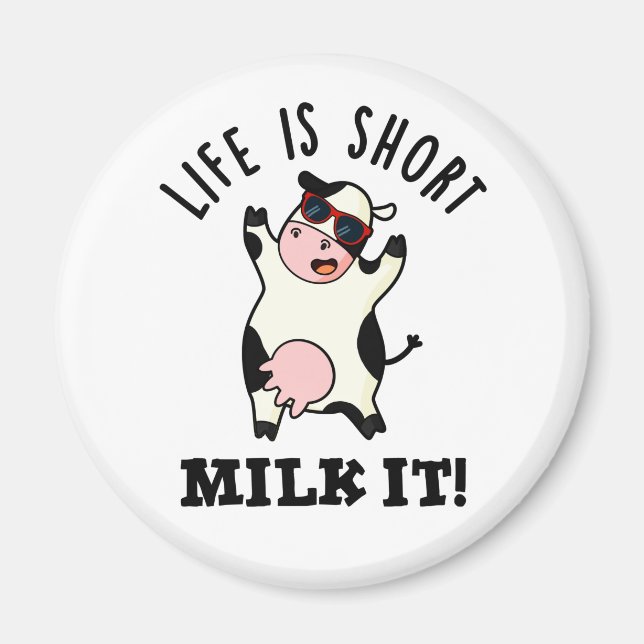 Das Leben ist Kurze Milch Es lustige Kuh Puppe Magnet (Vorne)