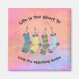 Das Leben ist Kurze Socken Sprichwort Zitate rosa  Magnet
