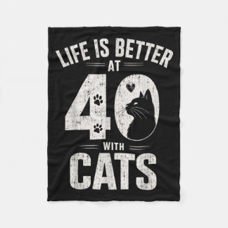 Das Leben ist mit 40 mit Katzen besser Lustiger Ka Fleecedecke