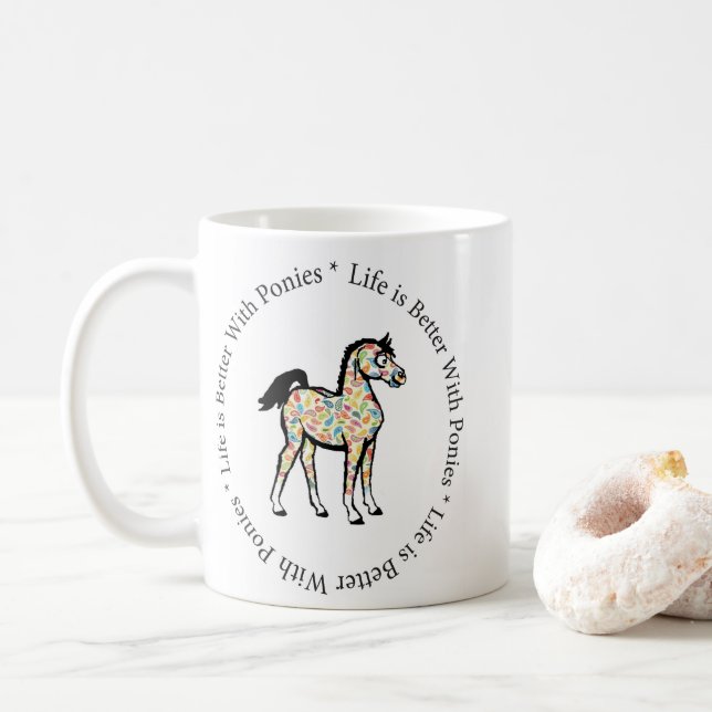 Das Leben ist mit der Pony-Tasse besser Kaffeetasse (Mit Donut)